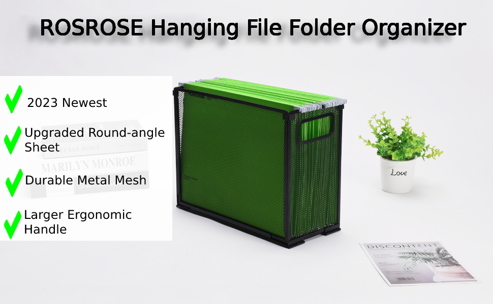 ROSROSE Hanging File Organizer, LetterSize File Holder