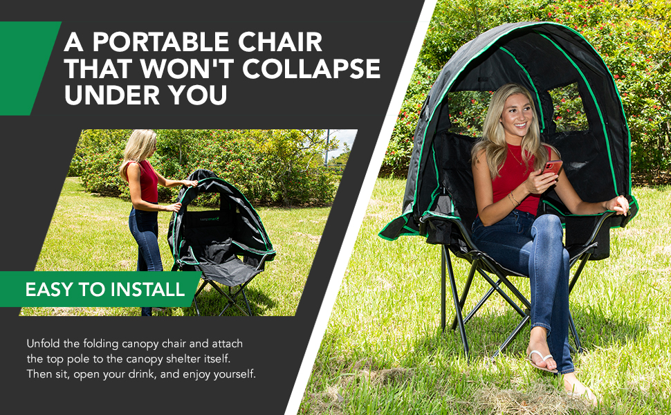 KampSmart Folding Camping Chair Outdoor Sun Lounger with