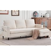 POYISOU Sectional Couches for Living Room, L Shaped Couch with Storage Ottoman, Small Sofa Comfy ...