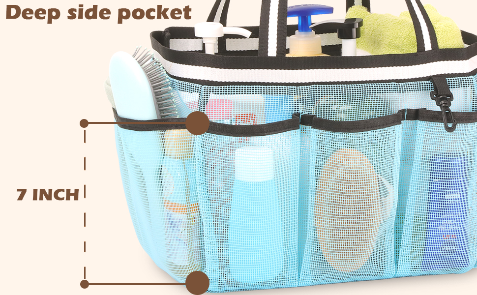 fiezkaa Mesh Shower Caddy Portable Shower Bag for College