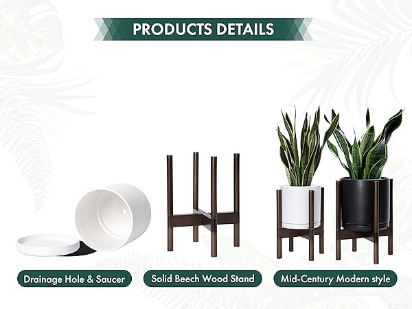 poo❁ Amazon.com : D'vine Dev Ceramic Planter with Walnut Color