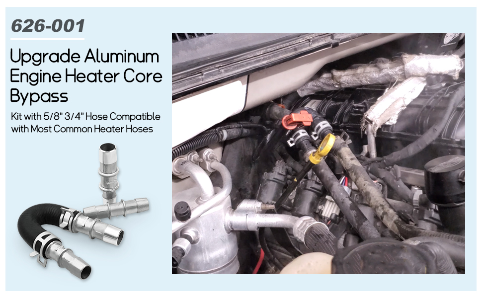 ANODZU 626001 Upgrade Aluminum Engine Heater Core Bypass
