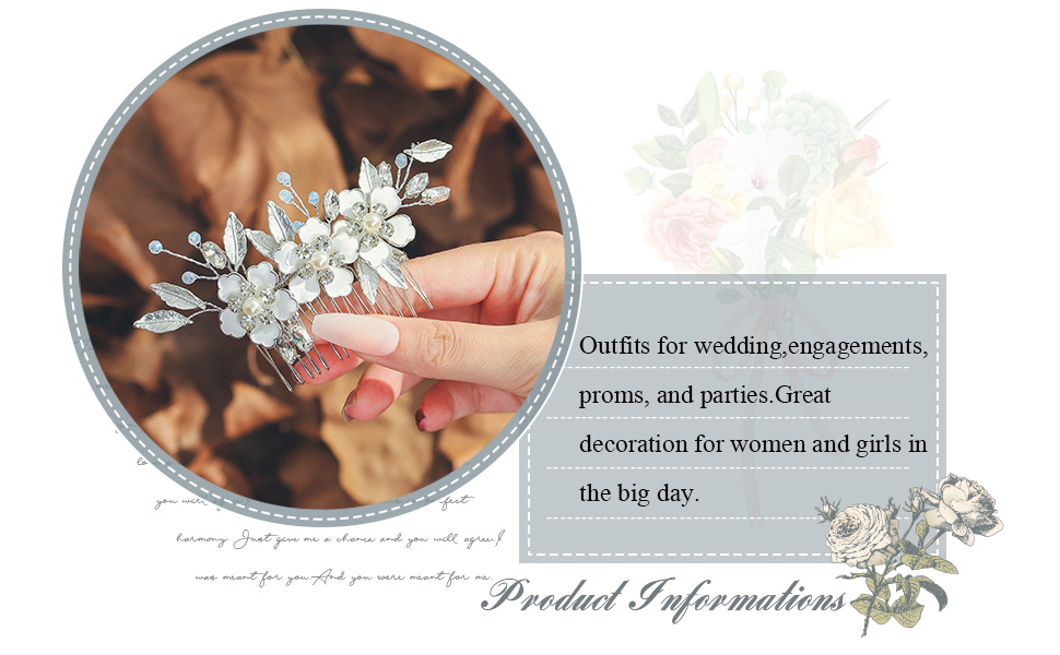 Flower Hair Comb for Wedding