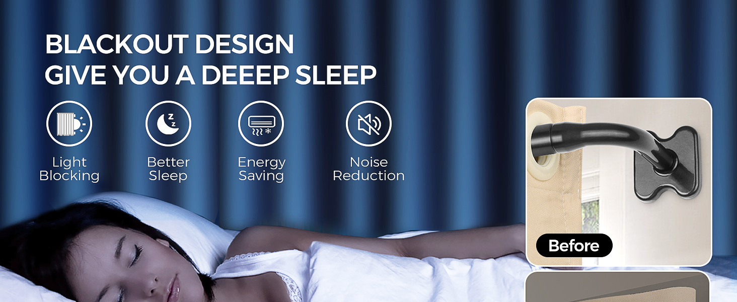 2 Pack Blackout Curtain Rod 35 to 60 Inches(2.96ft