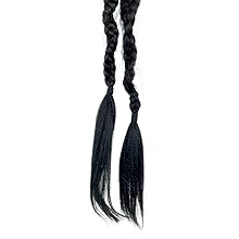 30 inch Long Braided PONYTAIL with Rubber Bands Hair Extensions 2pcs Set
