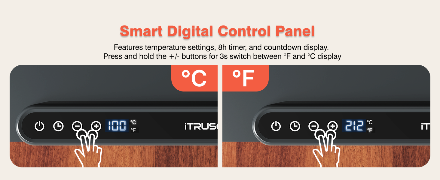 iTRUSOU Silicone Food Warming Mat smart control panel