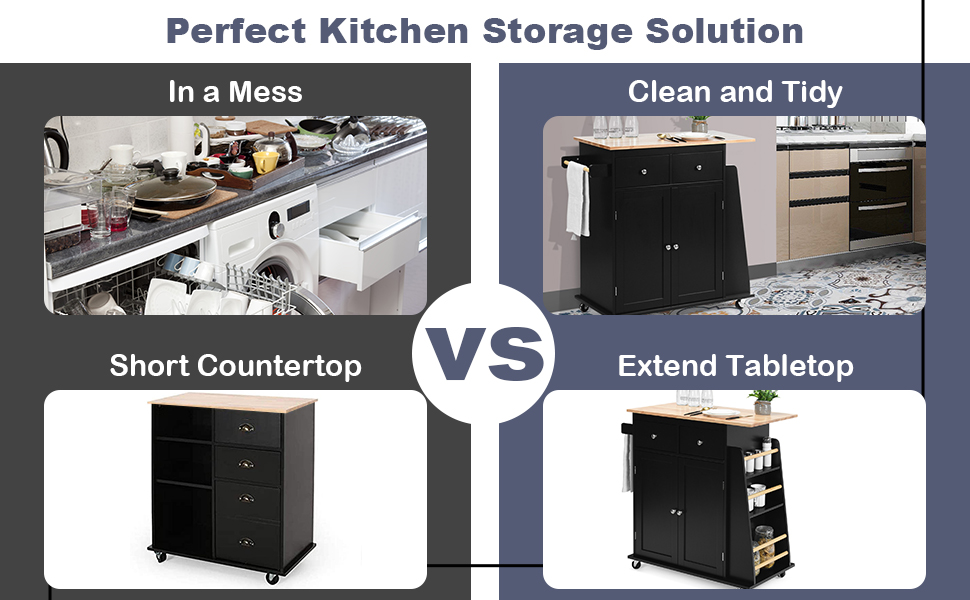 kitchen storage cart on wheels