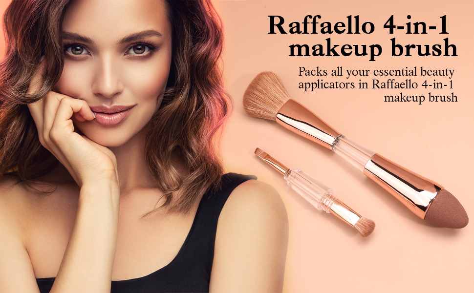 Raffaello 4in1 Travel Makeup Brush, Multiuse Makeup