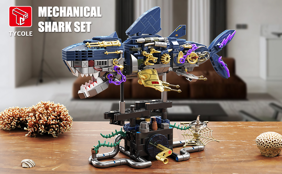 Amazon.com: TYCOLE Mechanical Shark Building Set,with Rotatable