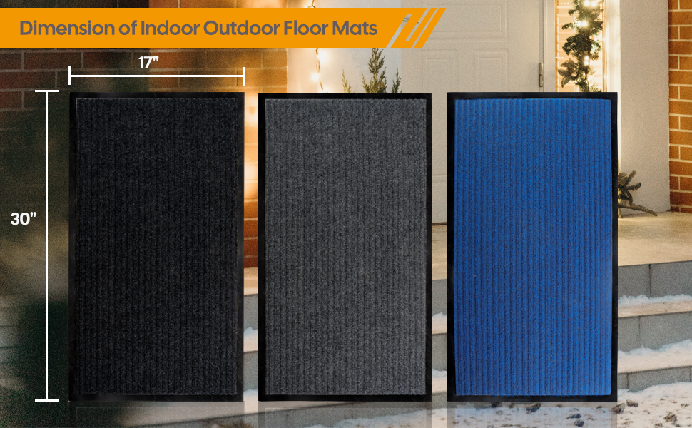 Vypart 2 Packs Front Door Mats,30 Inx 17 in,Stripe Ribbed