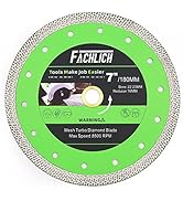 FACHLICH Porcelain Tile Saw Blade - 7" Diamond Blade 180mm Ceramic Cutting Disc for Porcelain Til...