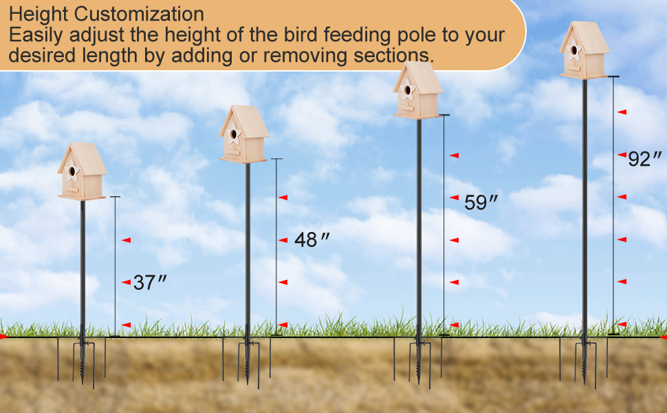 Apobob Bird Feeders Pole for Outdoor, Heavy Duty Bird