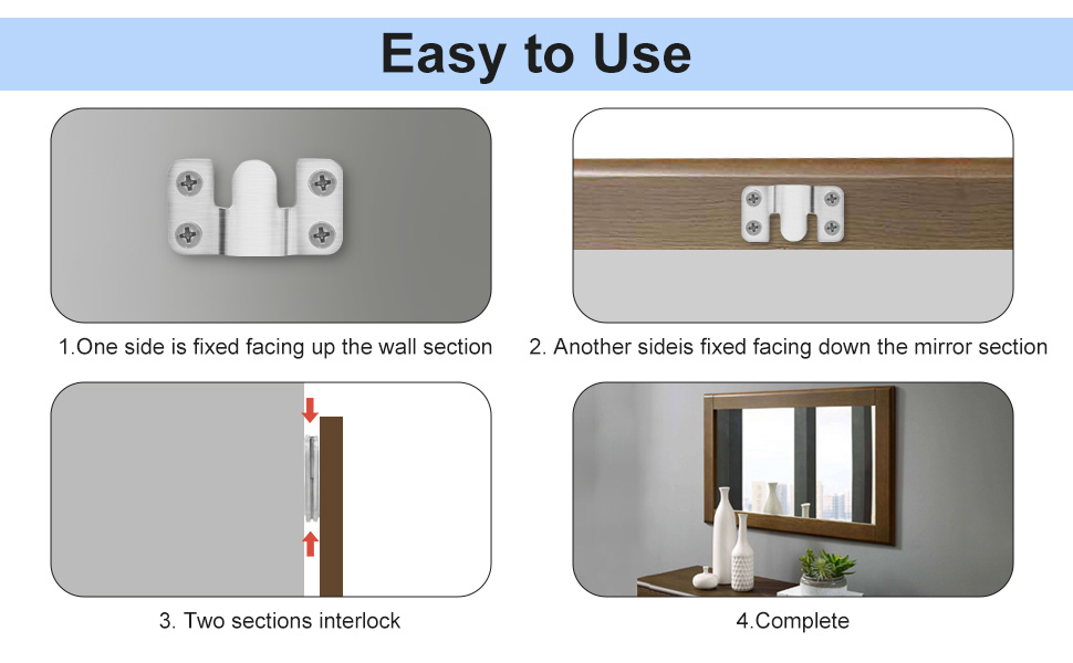Linkstyle 10 Pairs Flush Concealed Mount Brackets, 5X 4.3cm & 5X 5.4cm
