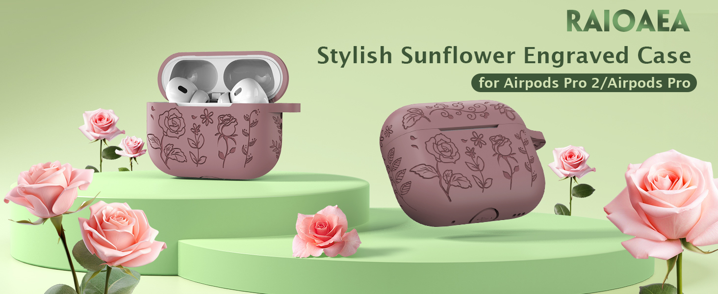 Stylish Sunflower Engraved Case for Airpods Pro 2/Airpods Pro