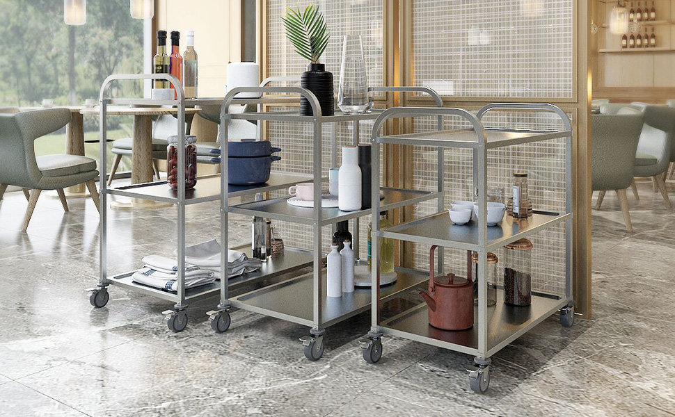 Edelstahl Servierwagen
