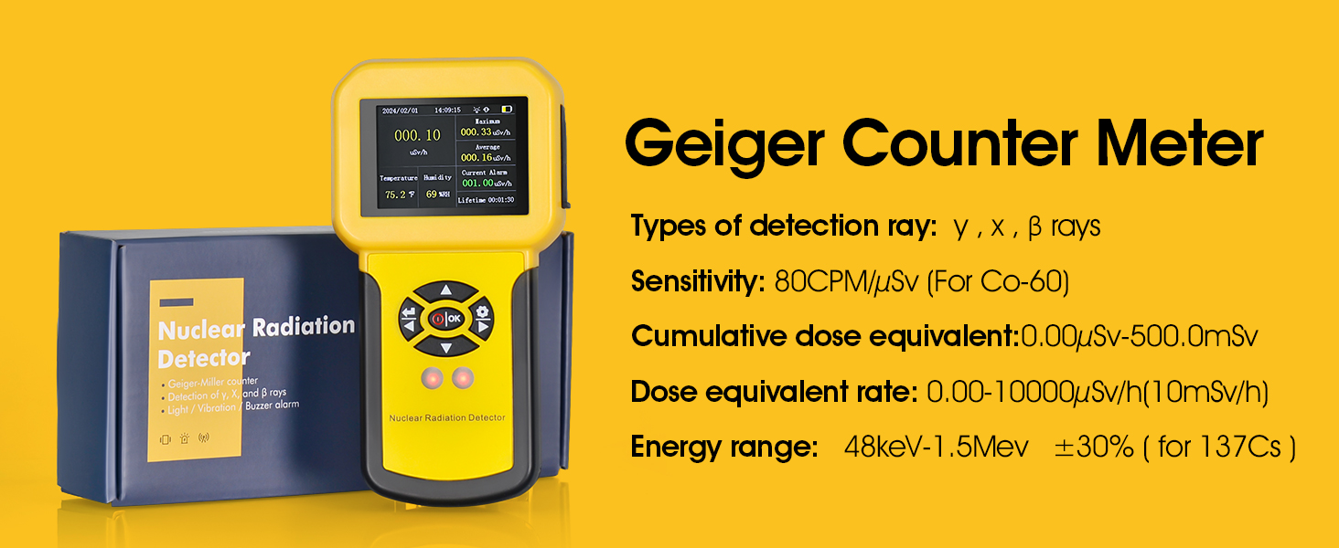 Nuclear Radiation Meter Geiger Counter, BTMETER Radioactive Detector
