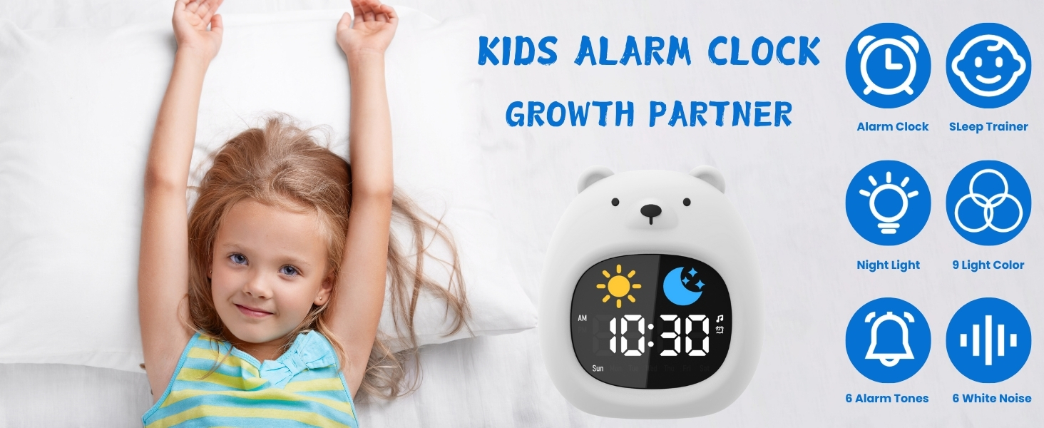 GALYNA Kids Alarm Clock, Ok to Wake Clock for Kids, Toddler