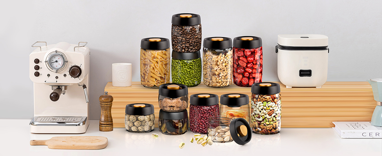 Coffee Storage Container Vacuum Seal for Jars, 27 Oz Food