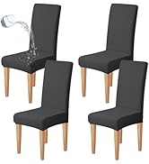 Dioxide Waterproof Chair Covers for Dining Chairs, Stretch Dining Chair Covers Set of 4, Parson C...