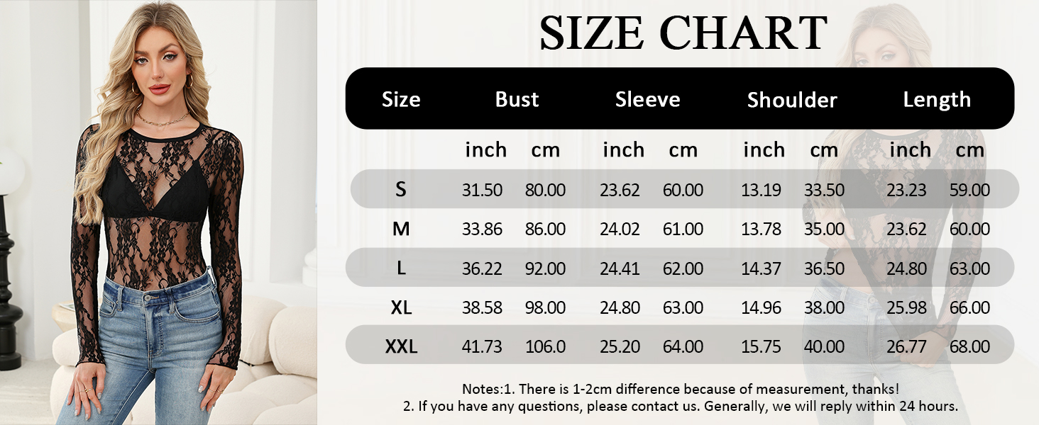 LOMON Womens Mesh Tops Lace Shirts Sexy See Through Blouses Tee Party Club Night