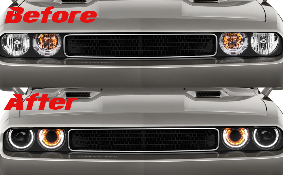 VLAND Multi Color Headlights Assembly Fit for Dodge