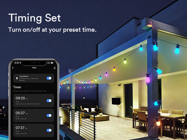 timer string light