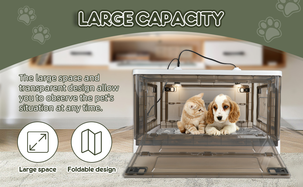 Large Dog Kitten Puppy Incubator with Heating Infant