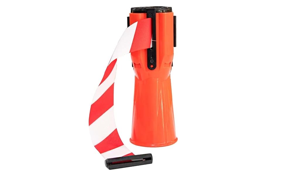 Retractable Traffic Cone Tape 3 Meter Red Safety Cone Emergency Warning Tape Cone