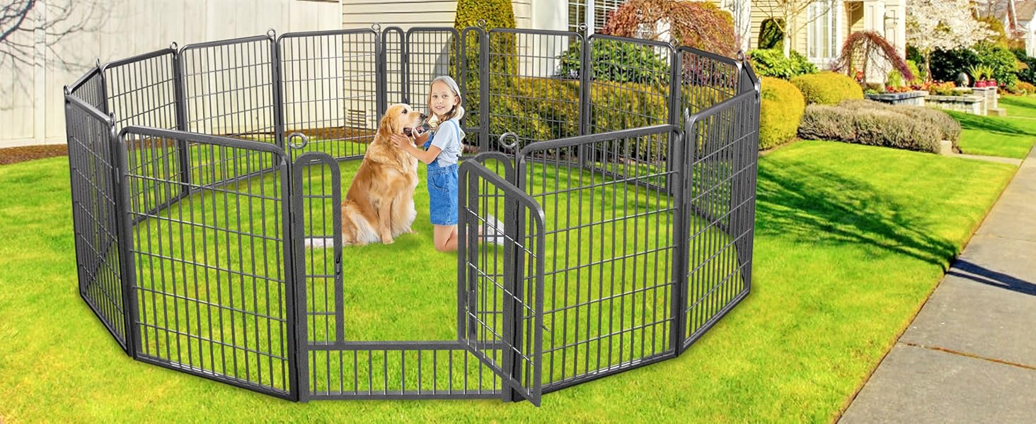 Jhsomdr Dog Playpen Outdoor Indoor 40 inch Dog Fence