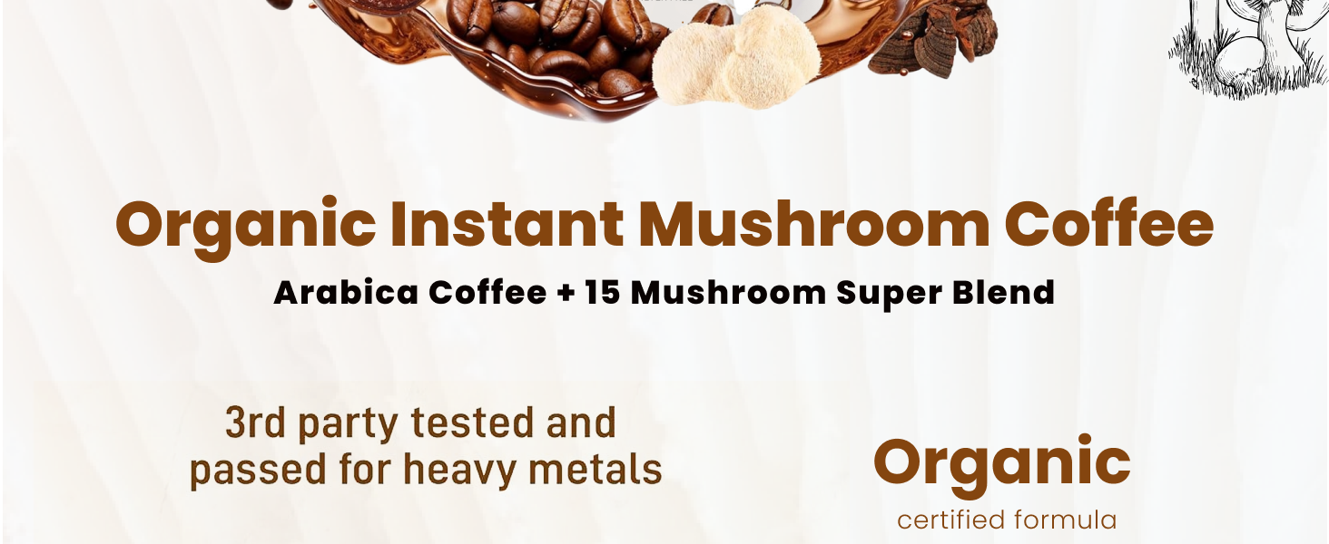 auraflare mushroom coffee for energy, organic coffee, rize mushroom coffee, mushroom coffee packets