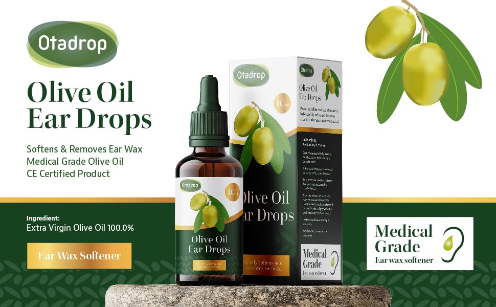Otadrop Olive Oil Ear Wax Remover Drops with Dropper 10ml Pack of 2