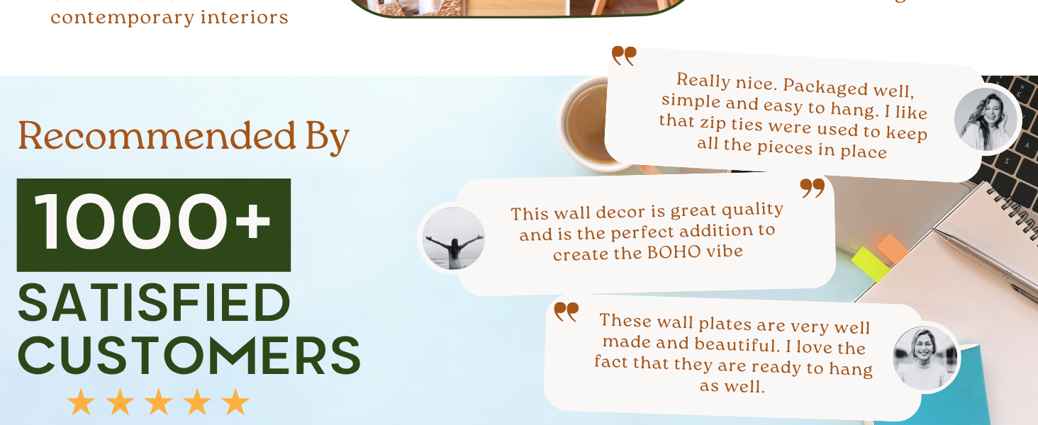 1000+ satisfied customers: easy-to-hang boho wall decor. Great quality and reviews.