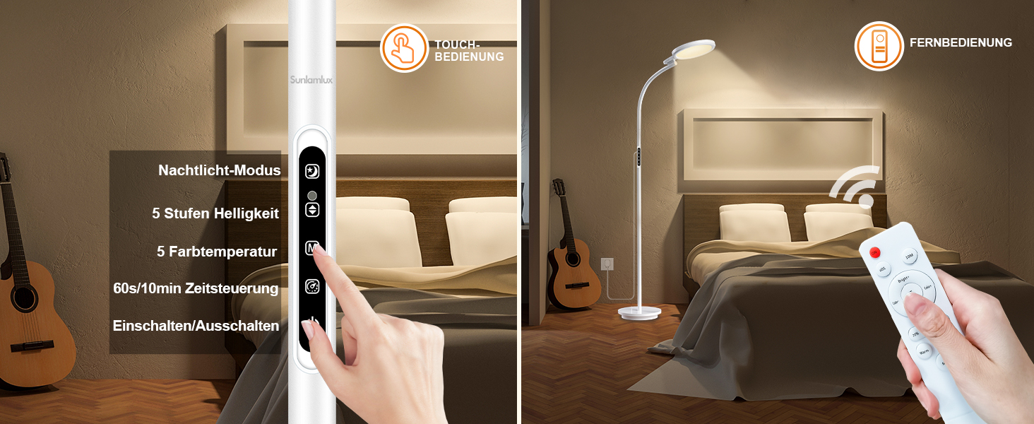 3in1 Tageslichtlampe Lichttherapie, Runder Boden Tageslichtlampe Stehlampe, SAD Sonnenlicht