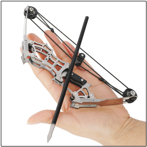 Mini Compound Bow and Arrows Set for Target Shooting Hunting Games Pocket Bow Survival Bow