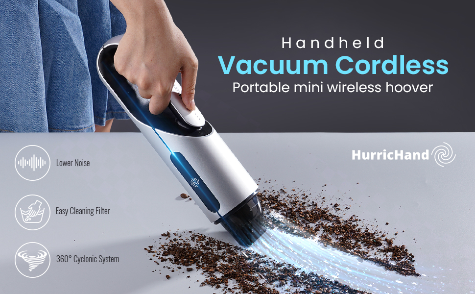 HurricHand Handheld Vacuum Cordless Portable Mini Wireless Hoover Car