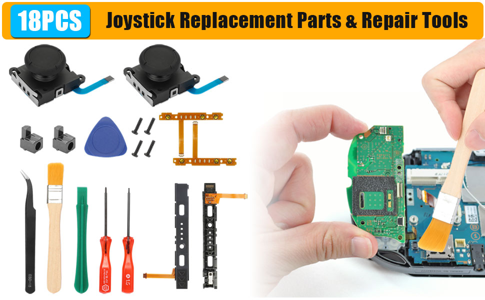 Joystick Replacement Kit for Nintendo Switch JoyCon, EEEKit 18PCS