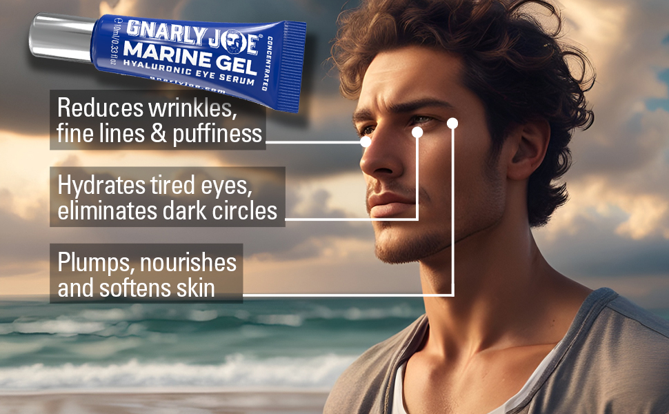 Gnarly Joe Eye Gel for Men with Natural Ingredients and Marine Algae Extract