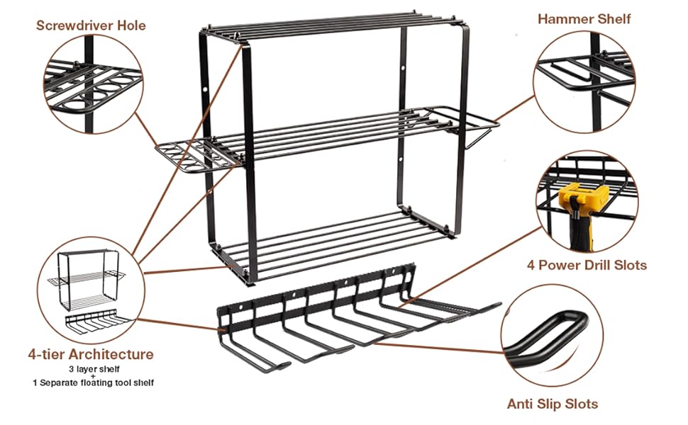 4Layers Heavy Duty Drill Holder Features