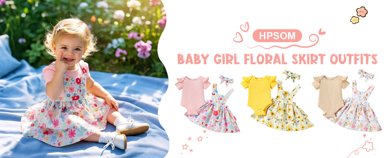 baby girl floral skirt outfits
