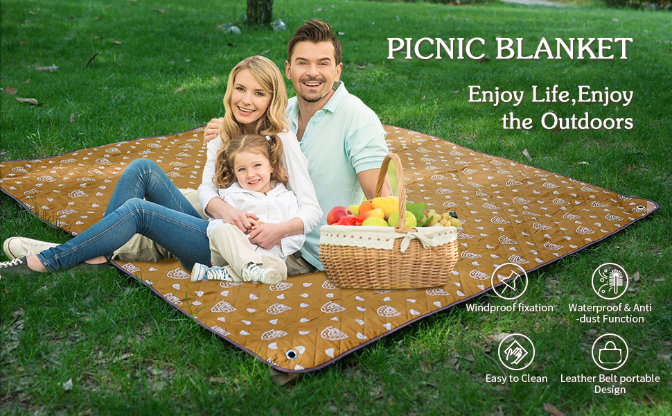 Picnic Blankets 79"x79", Waterproof Foldable Picnic Mat, Extra Large Outdoor Blanket