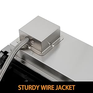 Wires at the back are protected by stainless steel wire jacket.