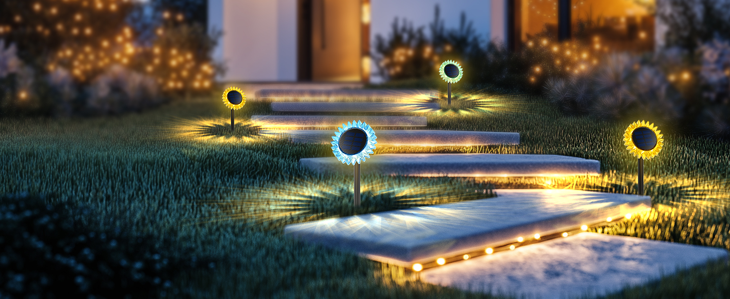 solar flower lights outdoor