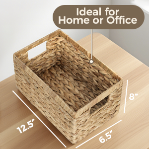 Ideal for Home Office Sized at 12.5 x 8 x 6.5 inches baskets fit easily on shelves desks in cabinets