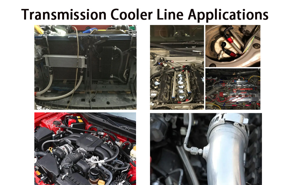 Gtouse 6AN Steel Braided Transmission Cooler Lines for