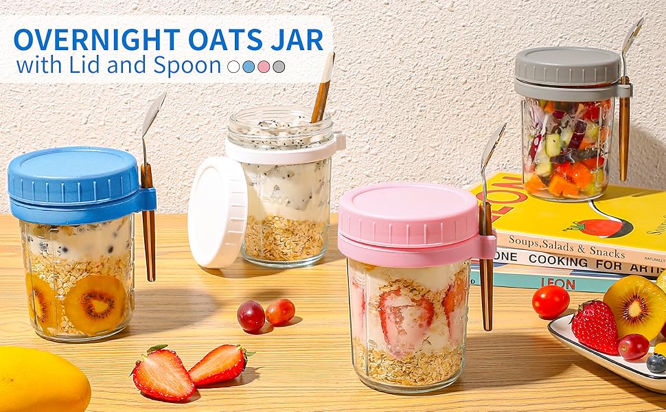 Mason Jars for Overnight Oats 4 Pack Overnight Oats