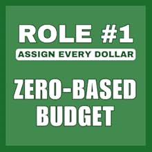 yellow background box with white text stating that zero based budgeting is the first role of money