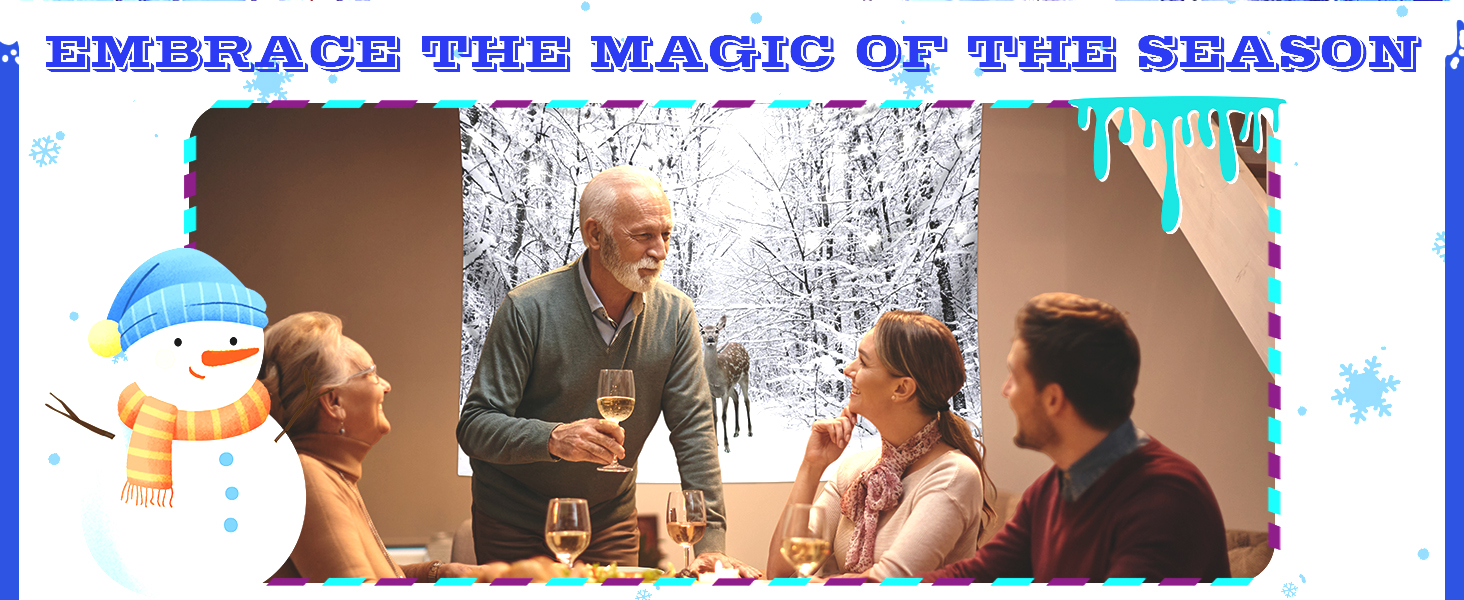 QGHOT Winter Tapestry Wall Hanging, Snow Scene Backdrop