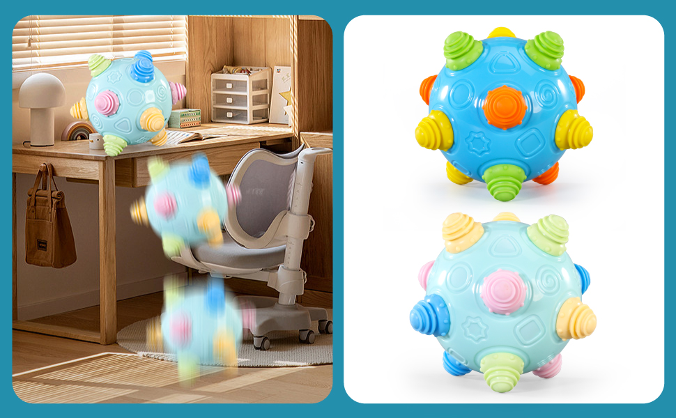 Toddlers Baby Music Shake Ball Toy,Dancing Bumpy & Interactive Sounds Crawl Toy