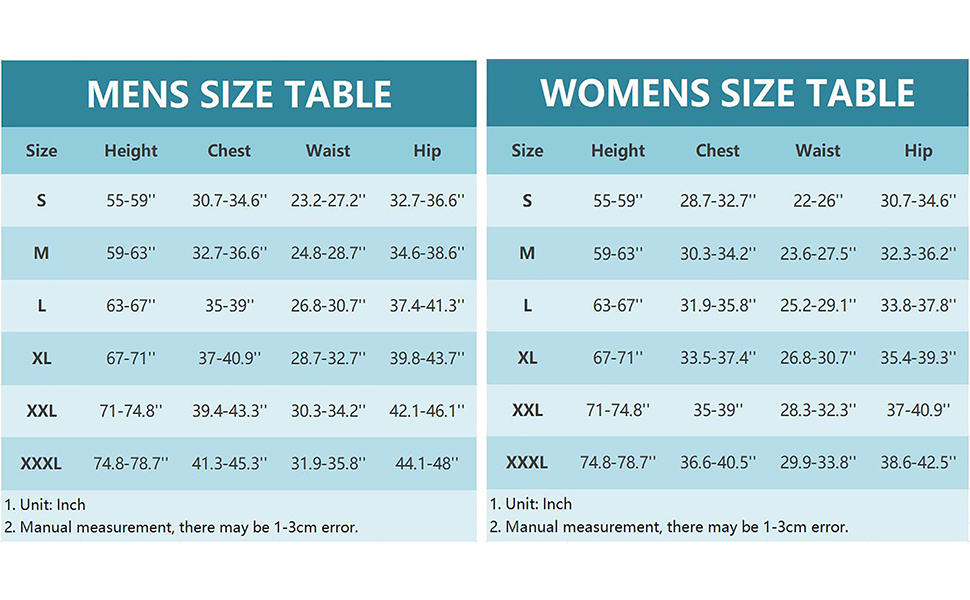 size chart