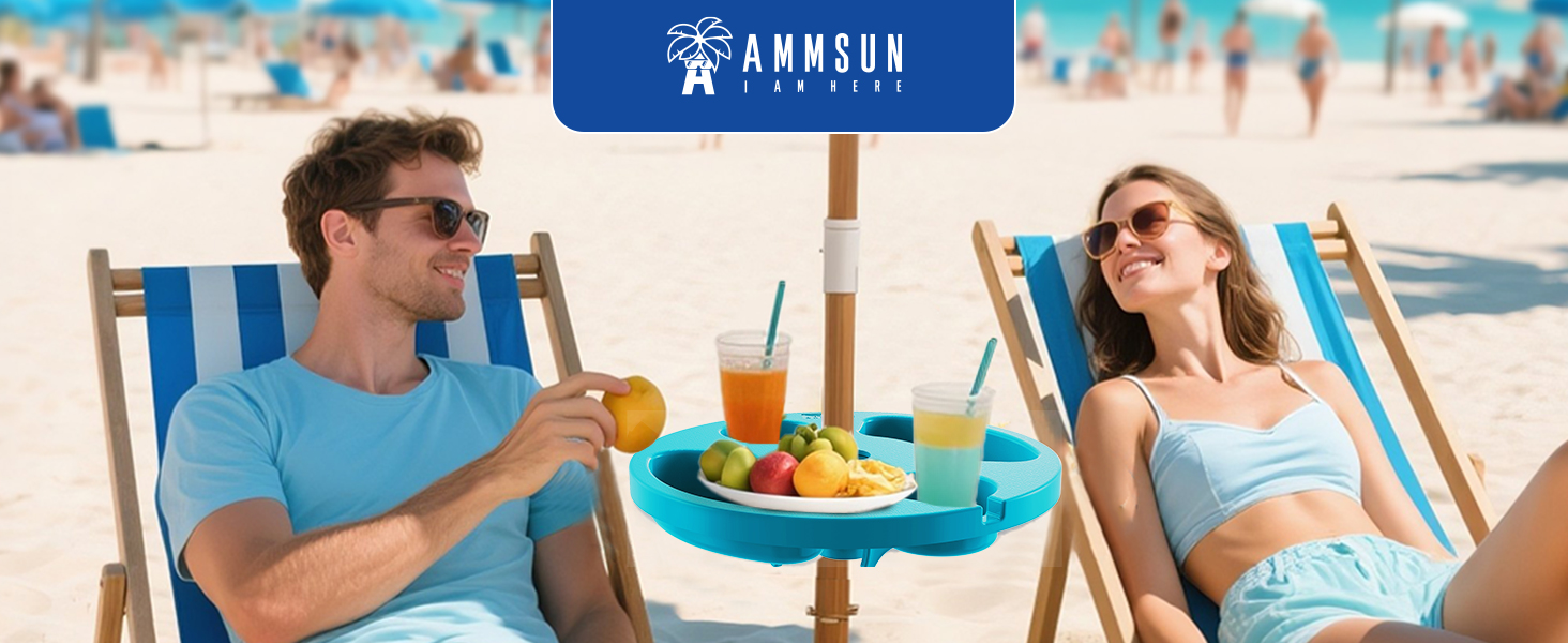 beach umbrella table drink cup holder 4 cup holder tray POOL outdoor umbrella with stand picnic